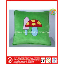 Мягкая мягкая подушка с плюшевой вышивкой Green Plush Square